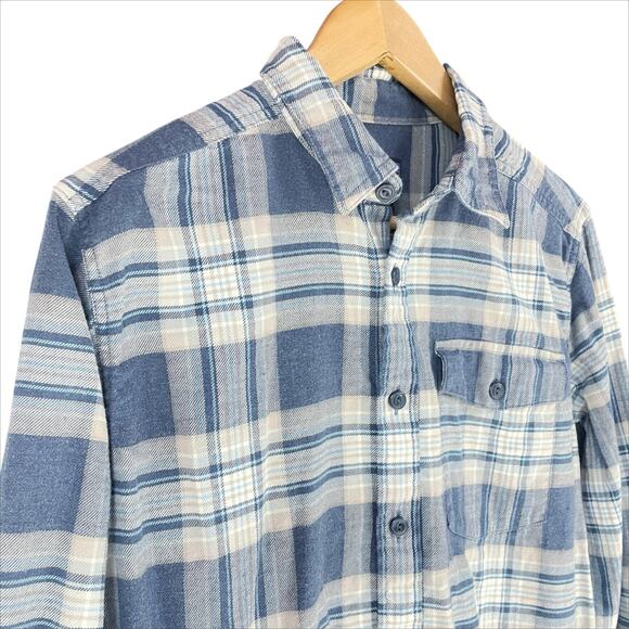 PATAGONIA Lightweight Fjord Organic Cotton Flannel Shirt Stone Stone Blue Size S - Picture 3 of 8